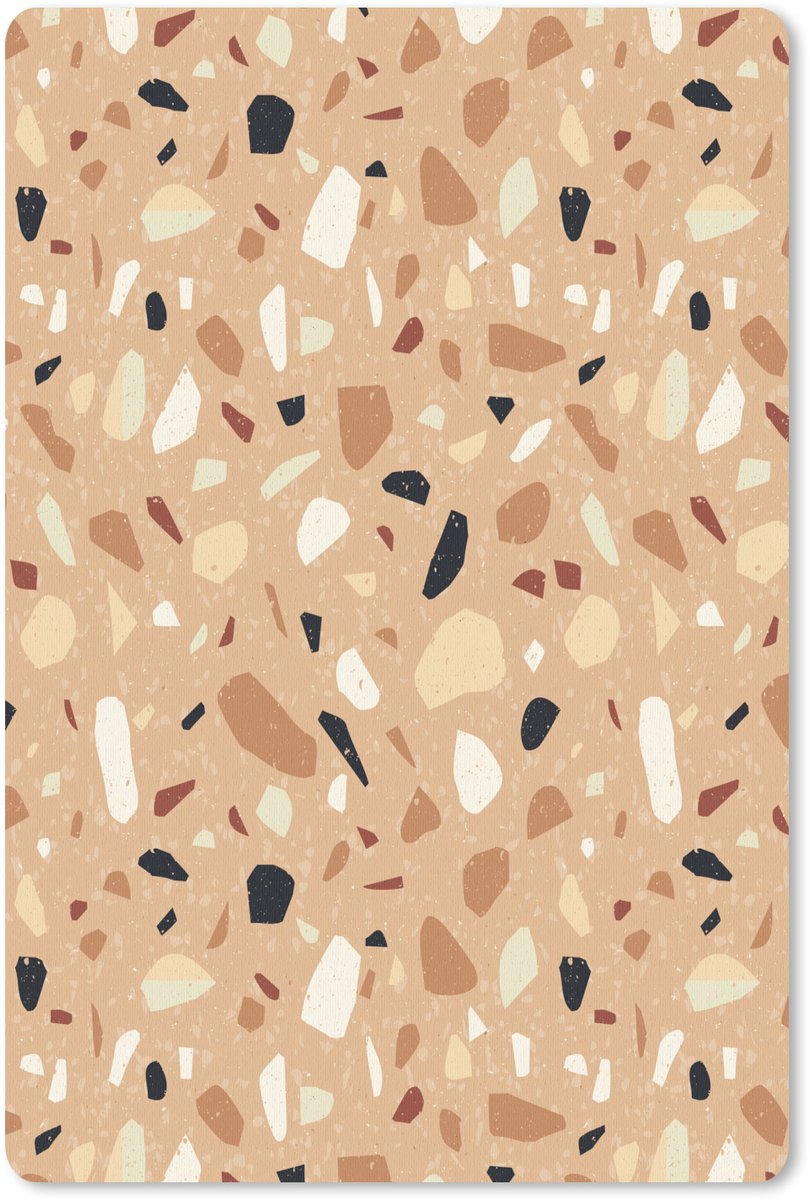 Muismat 18x27 cm - Mousepad Terrazzo - Patroon - Kleurrijk - Oranje - Muismatten