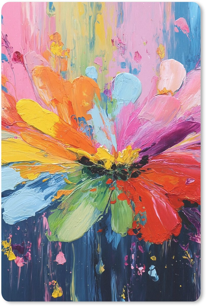 Muismat 18x27 cm - Mousepad Kleuruitbarsting - Expressieve sfeer - Bloem - Muismatten