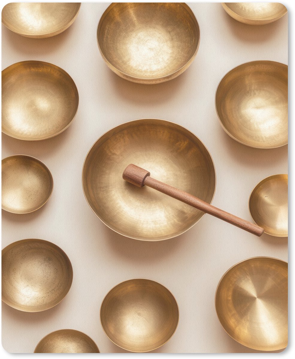 Muismat 19x23 cm - Mousepad Symmetrisch - Goud - Brons - Balans - Muismatten