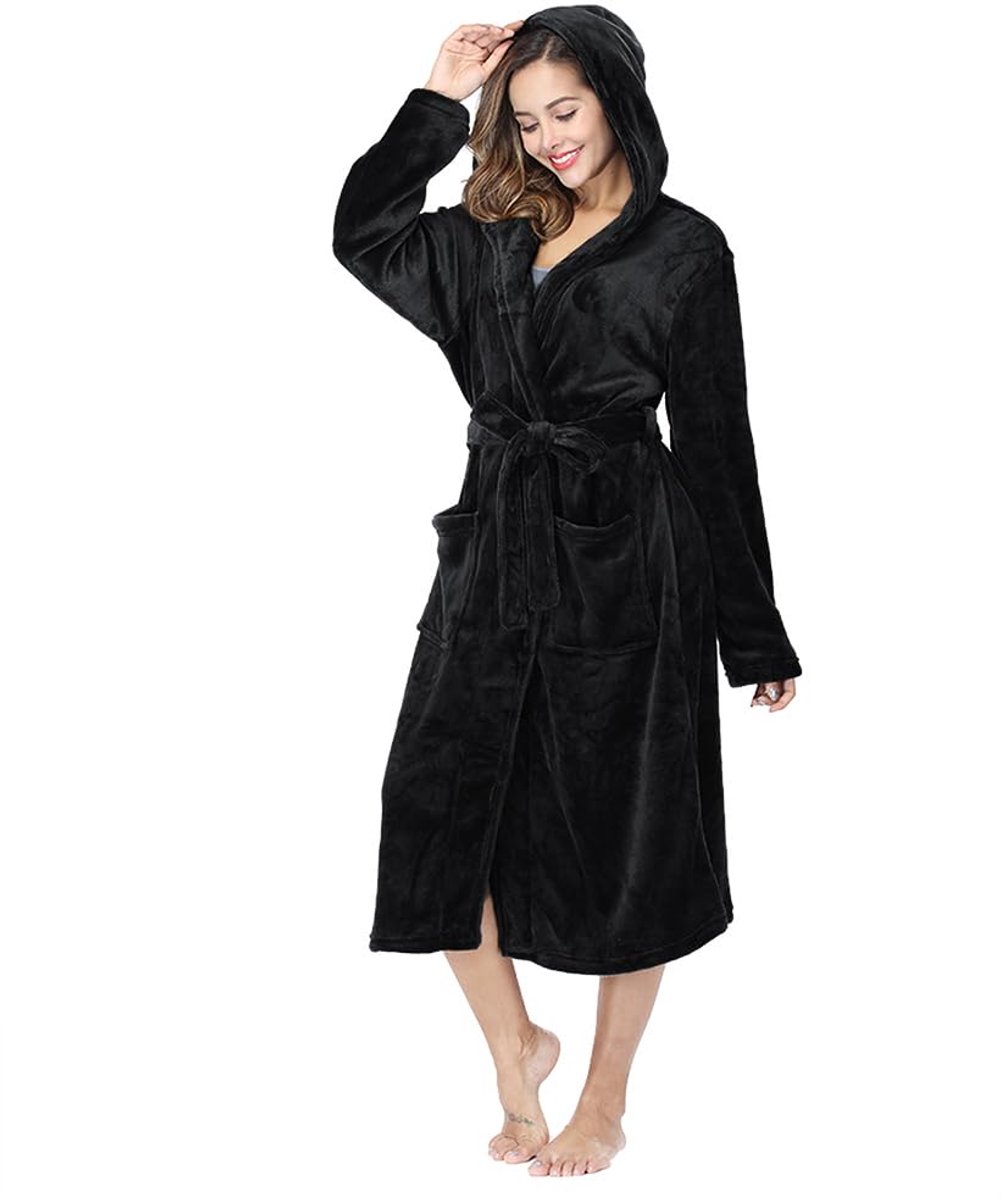 Dames Pluche Badjas met Capuchon - Snel Warm - Voor Thuis