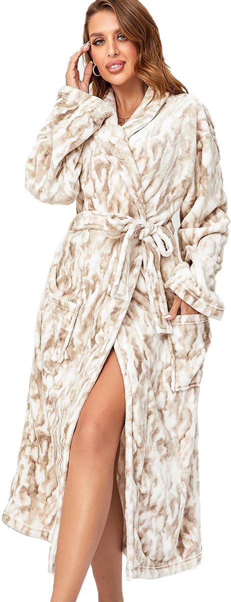 Dames Pluche Badjas met Capuchon - Snel Warm - Voor Thuis