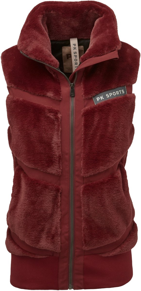 PK International Fluffy Bodywarmer Jersey voering Opstaande kraag Elastische band Rowin Port /38 Sport