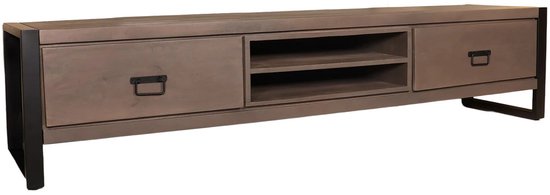 Tv meubel walnoot mangohout 200cm Avelyn tv kast duurzaam mango massief hout tv-meubel