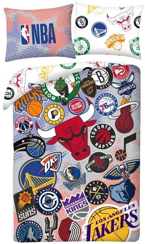 Housse de couette NBA 140 x 200 cm - 70 x 90 cm - Polyester