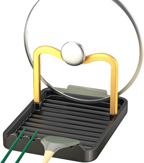 Pan Pot Rack Cover Deksel Rest Stand Lepelhouder RVS Zilver 19 Pan Pot Rack Cover Deksel Rest Stand Lepelhouder RVS Zilver 19