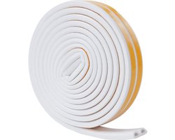 XIATIAN Door Weather Stripping, Sealing Tape for Doors and Windows, Self Adhesive Sealing Strips Foam Sealing Strip, D Profile White for Cracks At Windows To Sound Insulation, Foam Tape 10M
