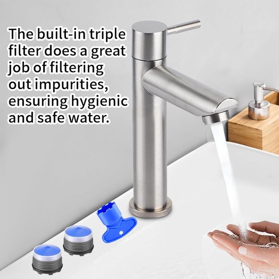 Waterbesparende Kraan Beluchter 2L Minuut 24 Man 22mm Binnendraad Maat Tap Apparaat Waskolf 10st,H