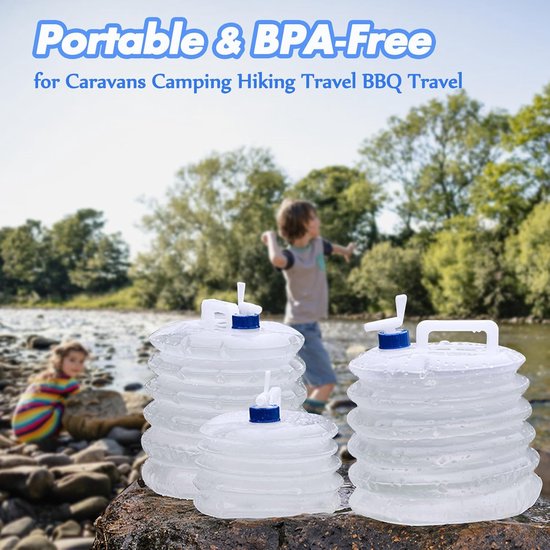 Emmer - Waterzak - Opvouwbare emmer - Emmer 10 liter - Watercontainer - Draagbaar - Geschikt voor campers, kamperen, wandelen, reizen, barbecueën, reizen en andere buitenactiviteiten van Merkloos — afbeelding 4