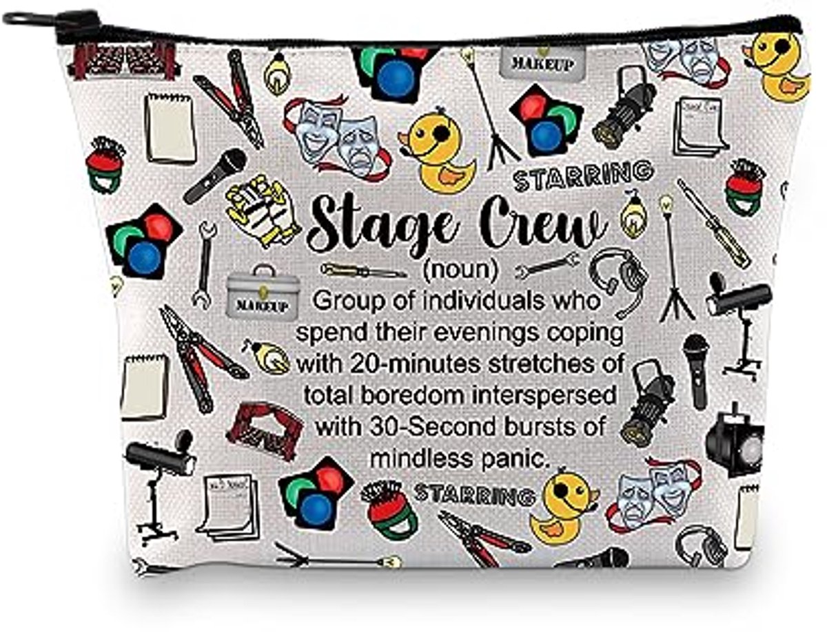 Theater Tech Gift Stage Crew Definition Makeup Bag Stage Manager Cosmetic Bag Theater Tech Crew Gift, Stage Crew Term Definition B