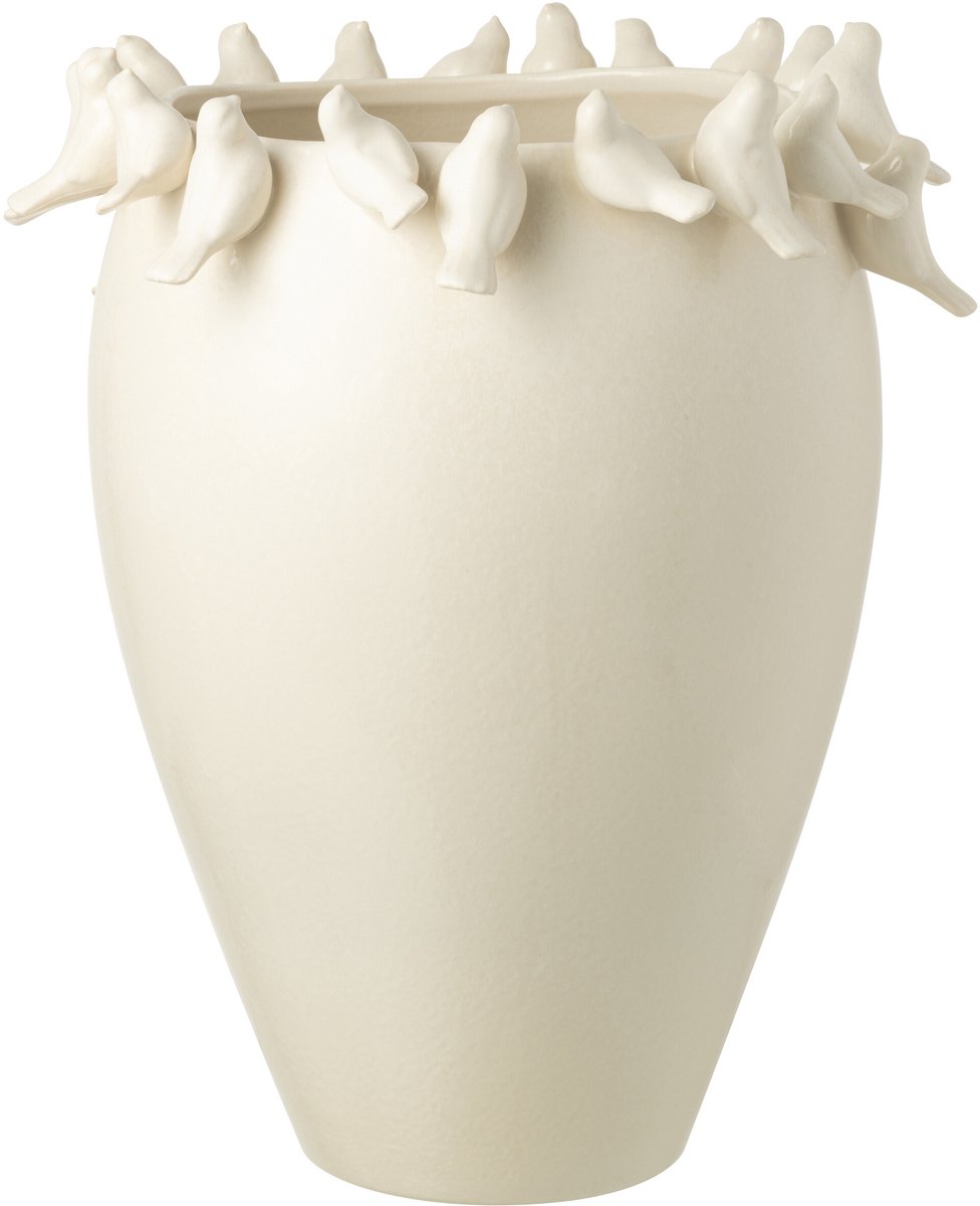 J-Line vaas Budgie - keramiek - wit - large