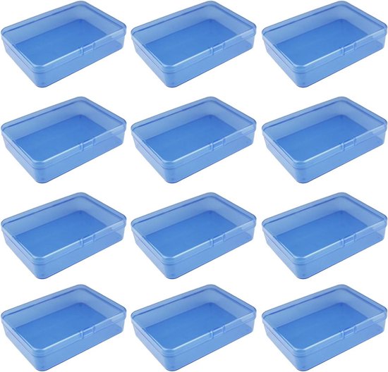LJY 6 Stuks Opbergdoos met Deksel (18x11x3 cm) – Transparante Sorteerbox voor Diamond Painting & Kralen, Rechthoekige Plastic Container, DIY Organizer