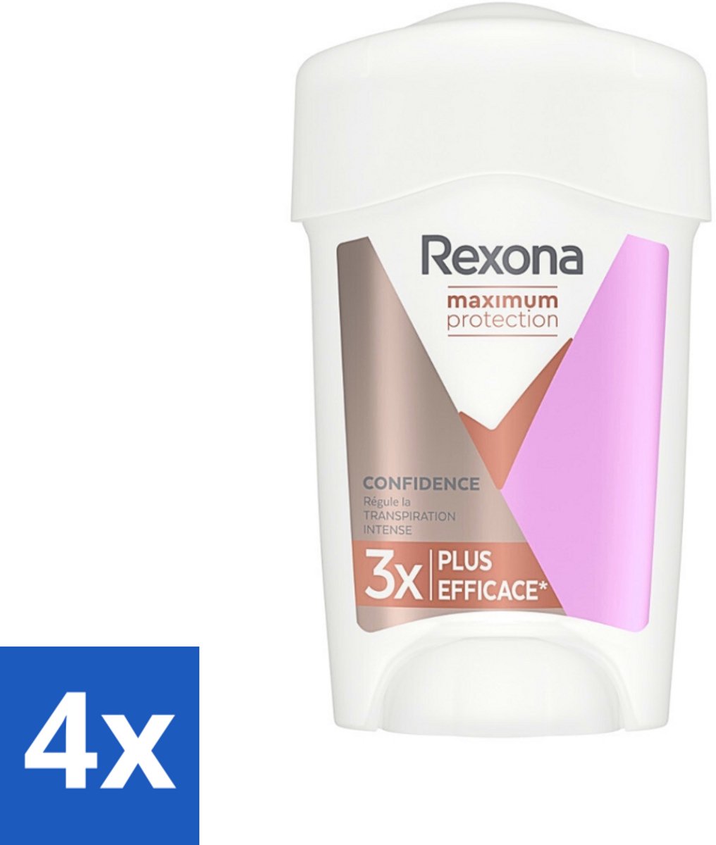 Rexona Women - Deodorant Stick - Maximum Protection Confidence - Anti-transpirant - 45 ml - Voordeelverpakking - 4 stuks