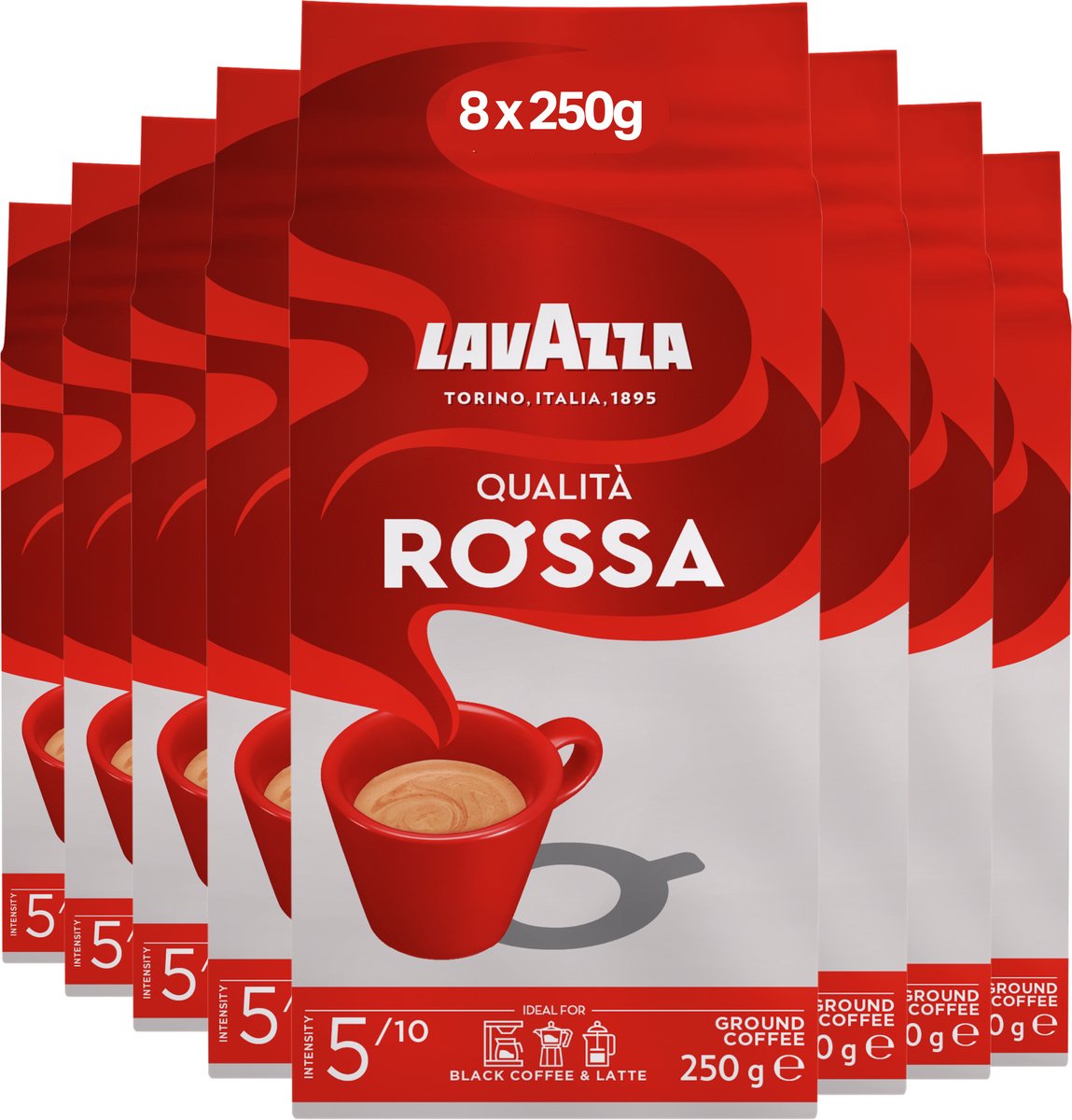 Lavazza Qualità Rossa Filterkoffie - Gemalen Koffie - 8 x 250 gram