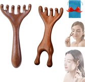 Massage Apparaat - RugMassage - Massagekam Set – 2-delige Gua Sha Kam & Geweivorm Hoofdhuidmassage – Dikker Kunststof – Anti-Stress & Ontspanning – Geschikt voor Hoofd, Nek & Lichaam