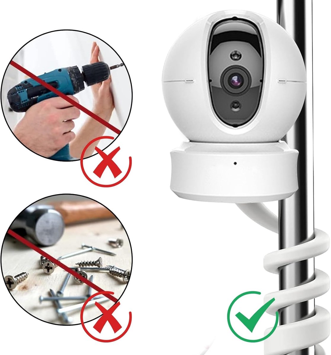 TIUIHU Babymonitor flexibele houder voor TP-Link Tapo C200/C210/C220/C201/C202/C211/C212/C222/C225/C230 WLAN IP-camera (zwart