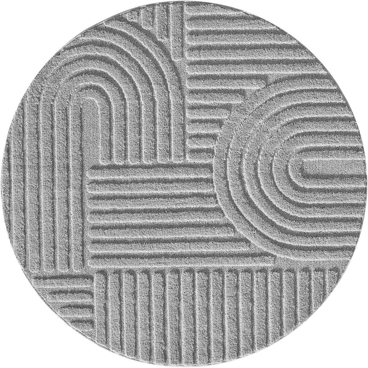 Rond vloerkleed Art (rond, zilver) - ? 120 cm