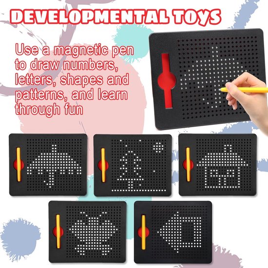 DBREAKS 3 Pièces Magnétique Tablette Enfant, Planche à Dessin Magnétique Tablette, Magnétique Jouet Educatif avec Stylo, Tableau Magnétique Planche à Dessin en Plastique(Rouge/Bleu/Noir