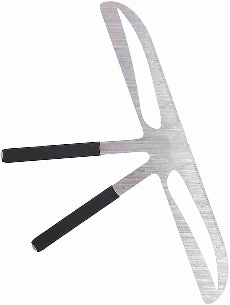 Allecto Plus - Permanente Wenkbrauw Liniaal voor Microblading en Permanente Make-up - Roestvrijstalen Vormsjabloon voor Wenkbrauwen - 4 Soorten Wenkbrauwmeetgereedschap (Standaardmodel)