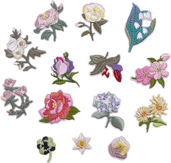 14 Stuks Opstrijkbare Bloemenpatches – Veelzijdig, Makkelijk Aan Te Brengen En Perfect Voor Het Opfrissen Van Jeans, Jassen En Tassen!