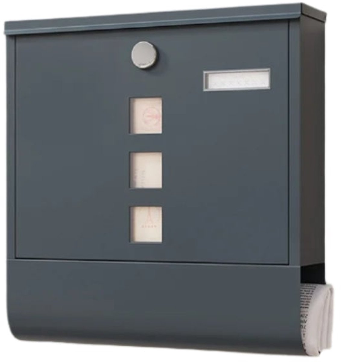 XXL Mailbox - Letterbox - Postbox - krantencompartiment - roestvrij staal - 11 cm x 37 cm x 37 cm
