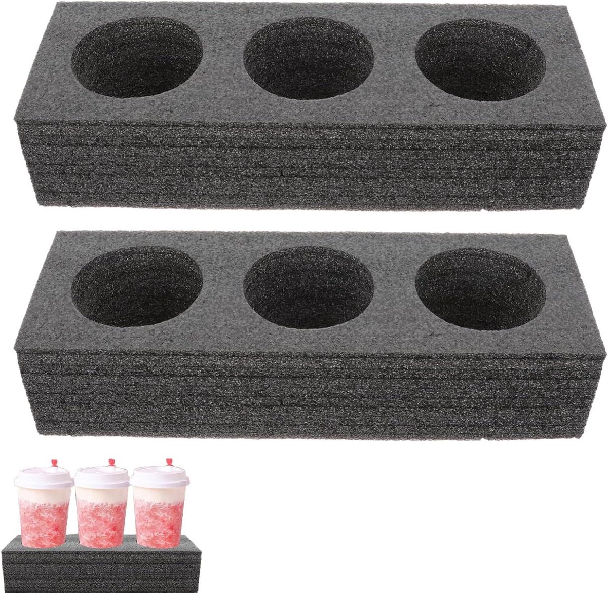 Allecto Plus - Set van 2 schuimrubberen drankhouders voor melkthee-bekers - Ideaal voor camper, caravan, boten en schepen