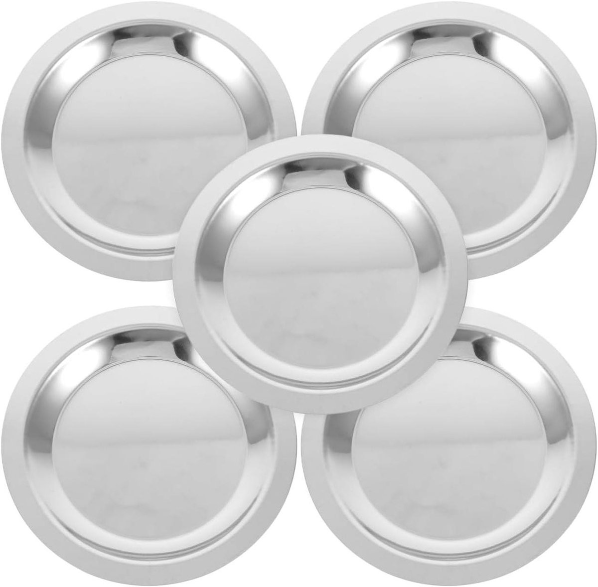 Wijnflessenonderzetters van roestvrij staal voor de keukentafel - 5 stuks rond, geschikt voor wijn - handig accessoire