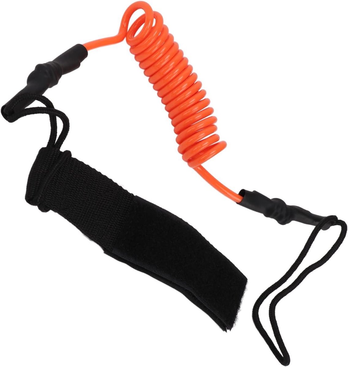 Allecto Plus - Veiligheidslijn Kajak-peddellijn met Elastische Paddle Lijn - Oranje - Geschikt voor Kano en Boot.