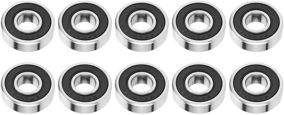 Allecto Plus - 10 stuks Dragende bal kogellagers, 10mm diameter, 26mm diameter, 8mm dikte, Rubber verzegeld - Bestand tegen hoge belastingen