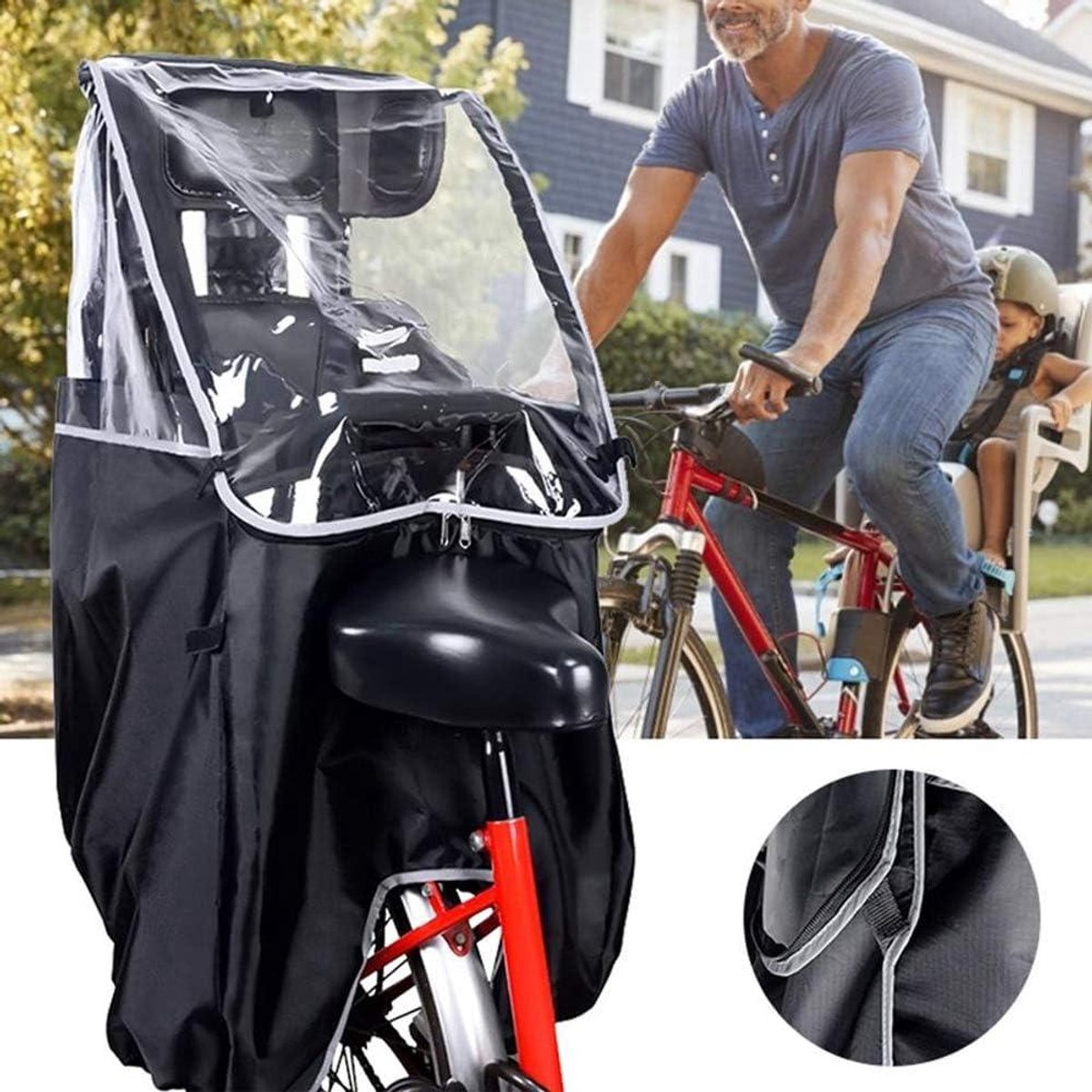 Allecto Plus - Waterdichte fietshoes voor kinderen | Regenbescherming fietsachterstoelen | Praktische regenjas