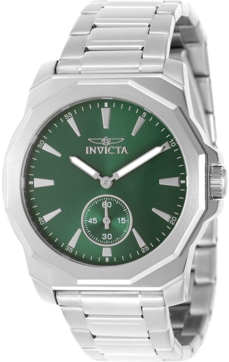 Invicta Speedway 49327 Heren Horloge - Waterdicht - Analoog - Quartz Uurwerk - Roestvrij Staal met groene Wijzerplaat - 42mm