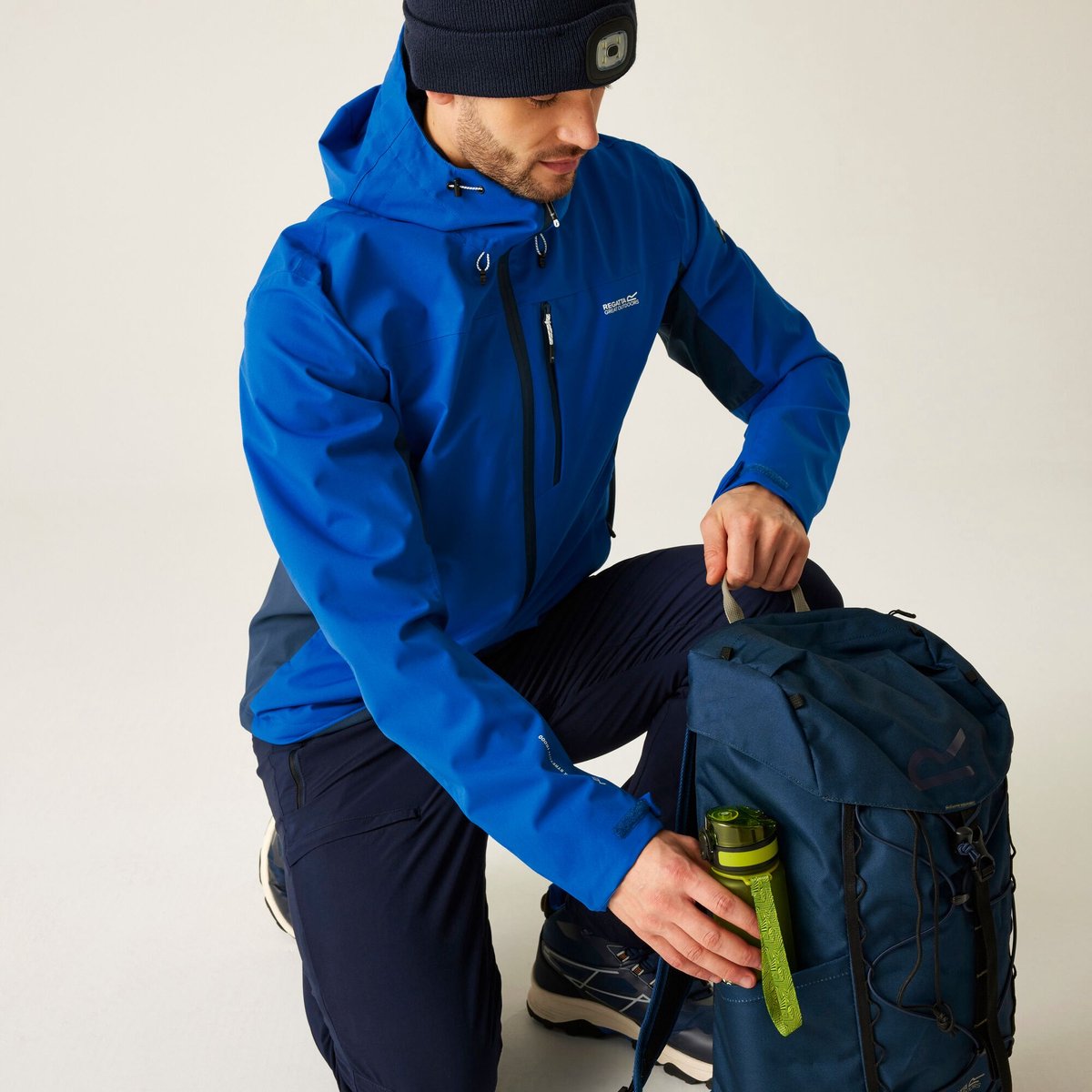 Jas Hiking Heren Waterdicht Blauw