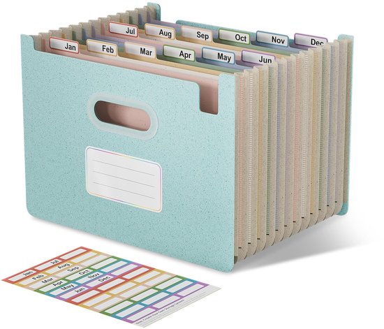 Viquel - 12 Stück Register Rainbow Pastell - Maxi Format (24,5 x 30,5 cm) - für A4 Maxi-Ordner oder Aktenordner - Pastellfarben
