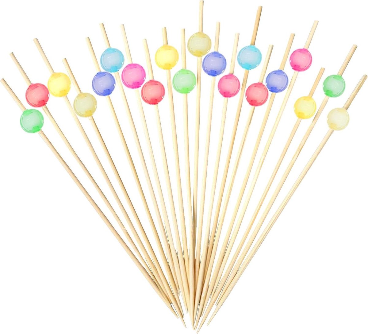 100 Stuks Houten Cocktailsticks voor Fruit Snacks, Entertainment en Sandwiches (12cm)
