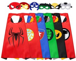 Geweo Kinder Halloween Kostuum-6-delige Superhelden Cape & Masker Set - Cartoon Kostuum Accessoires voor Kinderen - Verkleedspel voor Jongens & Meisjes - Verjaardagsfeest Cadeaus
