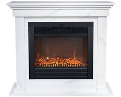 Xaralyn Elektrische haard - Flex ELU-ML - marmerlook - 1400 Watt verwarming - met afstandsbediening - haardombouw inclusief inbouwhaard - schouw