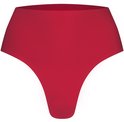 Hoge taille string in rood.