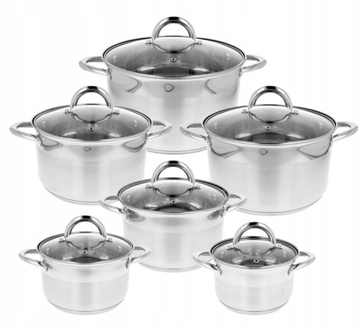 Brunbeste Luxe Pannenset 12-delig – RVS – 5-laags bodem – Inductie – Vaatwasserbestendig