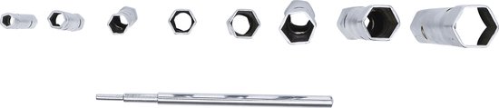 BGS pijpsleutelset - 8-delig - met handige roltas - hoogwaardig chrome vanadium staal - BGS1218