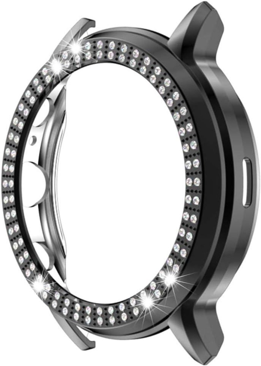 Allecto plus - Smartwatch beschermframe anti-kras bumper shell voor Fossile Gen 5 De Carlyle HR - zwart - met strass - horlogebehuizing