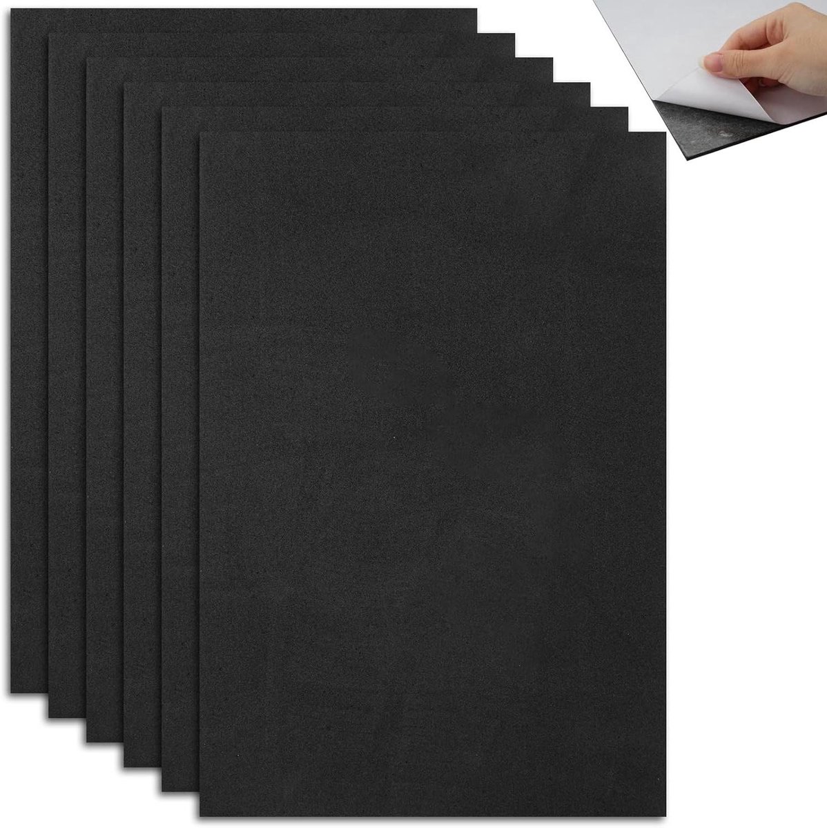 Allecto plus - Zelfklevende schuimrubberen platen zwart 20 x 30 cm - Antislip schuimmat voor meubels - DIY projecten decoratie - Set van 6 stuks