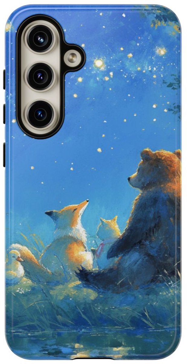 Beer, Vos en Eend Onder Sterrenhemel – Telefoonhoesje Geschikt voor Samsung Galaxy S24