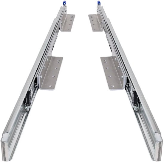 BRASOM Glissières de tiroir avec supports de tiroir - 2 pièces - 500 mm - 20 pouces - Capacité de charge 250 kg - Système de guidage de tiroir - Roulements à billes - Avec serrure