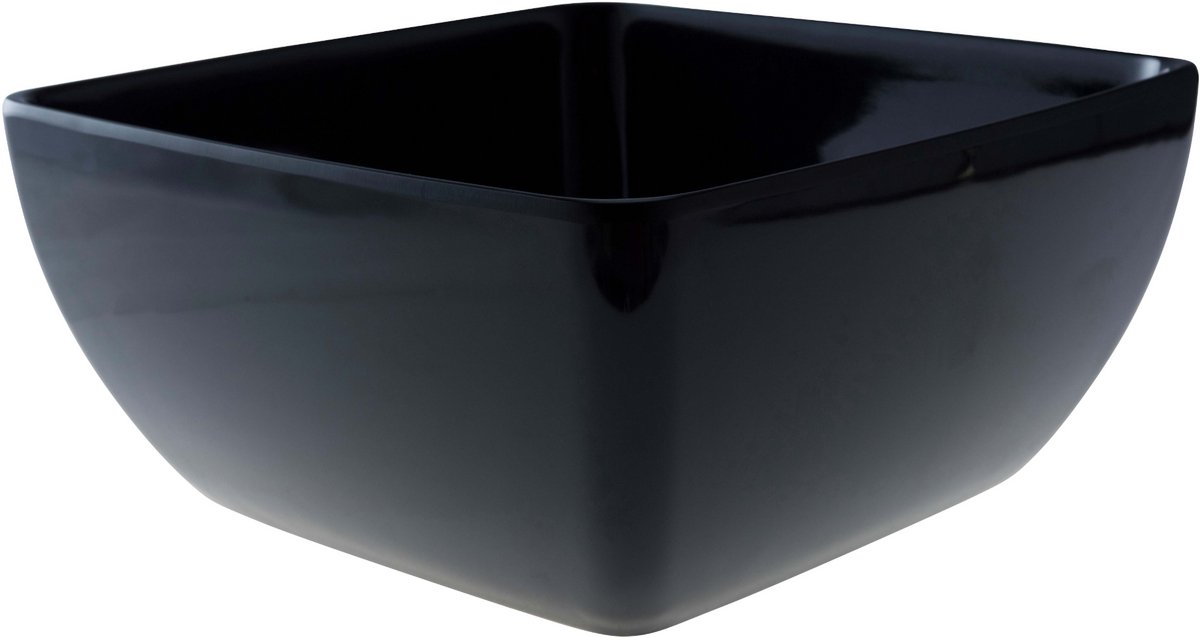 Schaal 25 cm vierkant 12 cm hoog zwart Melamine