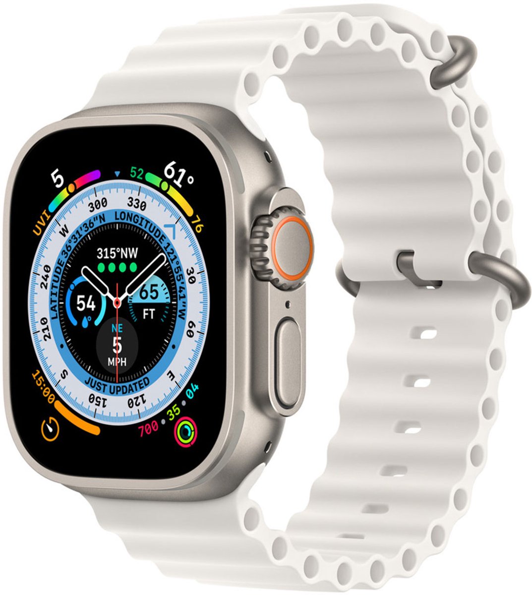 Apple Watch Ultra Verlengstuk Ocean bandje - 49mm - Wit