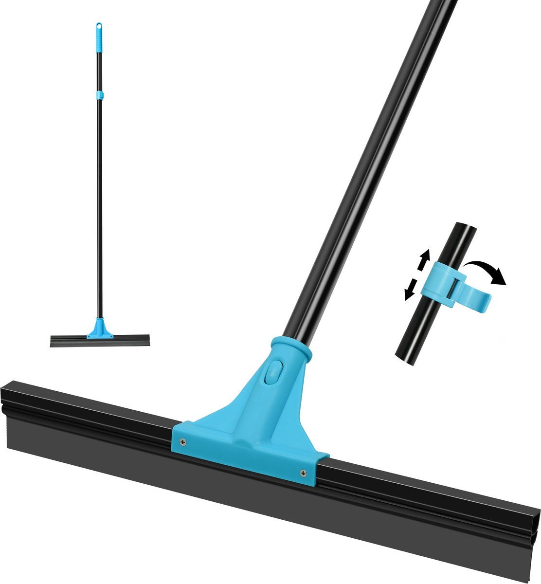 Vloertrekker met Telescopische Steel 148 cm - Siliconen Lip 44,5 cm - Voor Badkamer & Vloeren