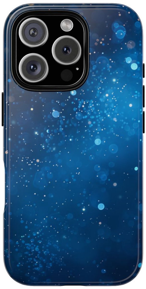 Diepblauwe Sprankelende Lichten – Telefoonhoesje Geschikt voor iPhone 16 Pro