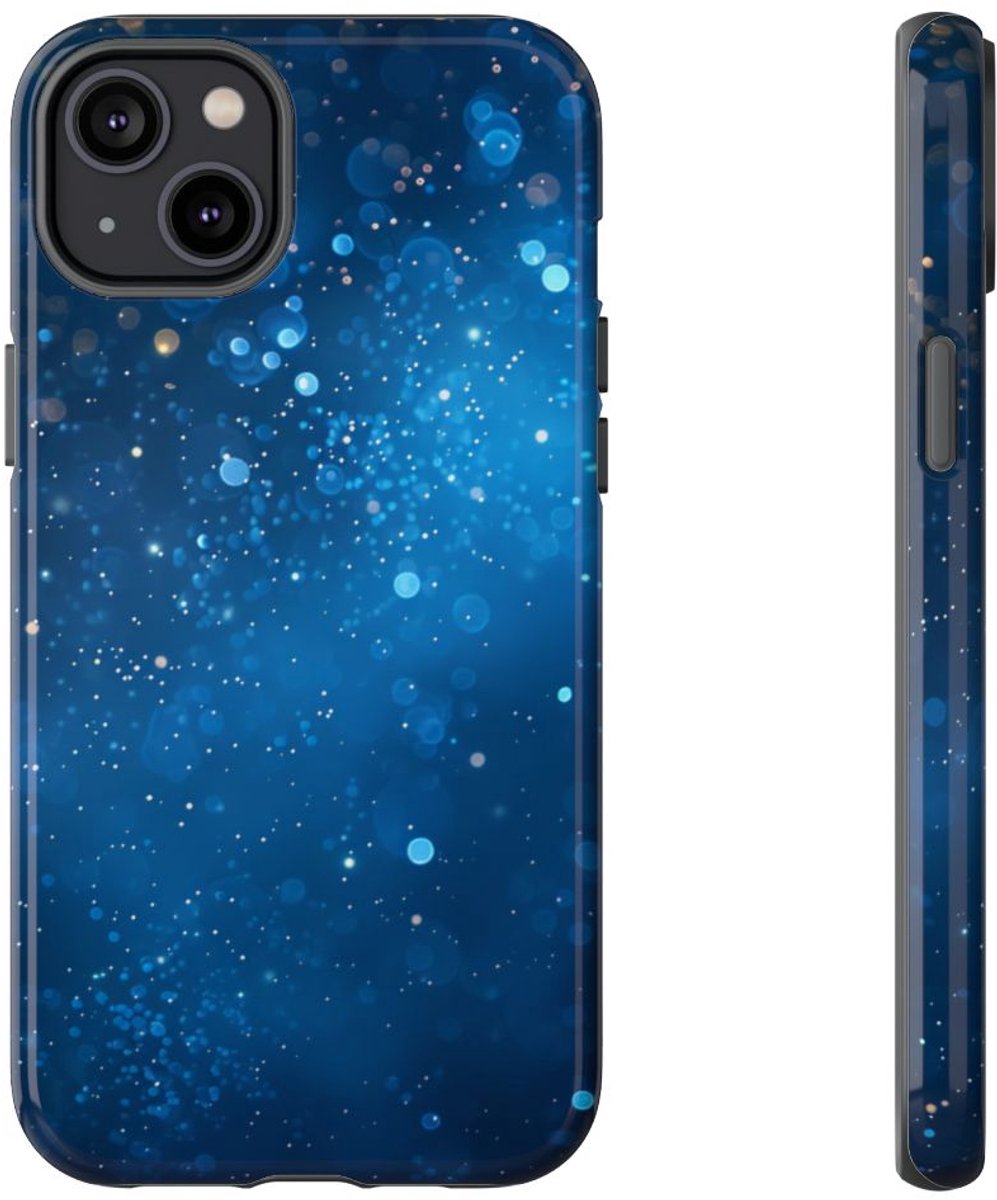 Diepblauwe Sprankelende Lichten – Telefoonhoesje Geschikt voor iPhone 14 Plus