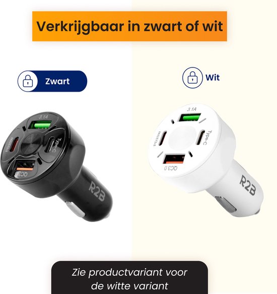 Zwarte en witte R2B autoladers met 4 poorten naast elkaar.