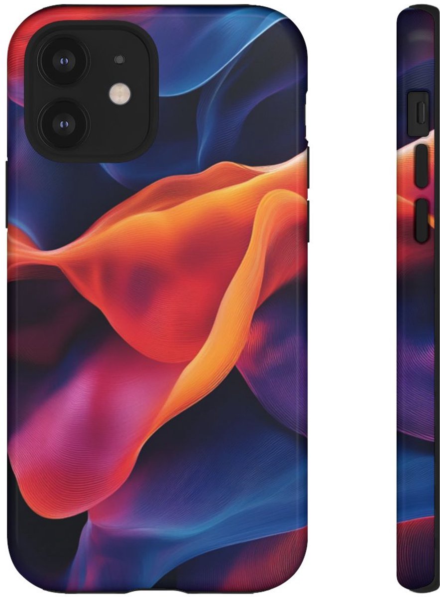 Levendige Abstracte Golven – Telefoonhoesje Geschikt voor iPhone 12
