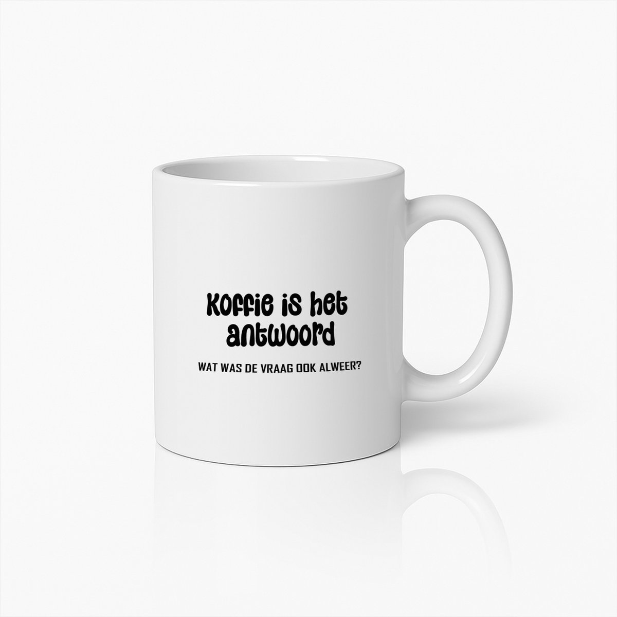 Koffie Is Het Antwoord Mok – Grappig Cadeau Voor Koffieverslaafden en Ochtendliefhebbers